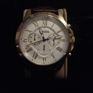 Fossil Men's Leather Embossed Banded Watch